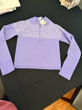 DSG Lavender Half-Zip with White Fair Isle Pattern